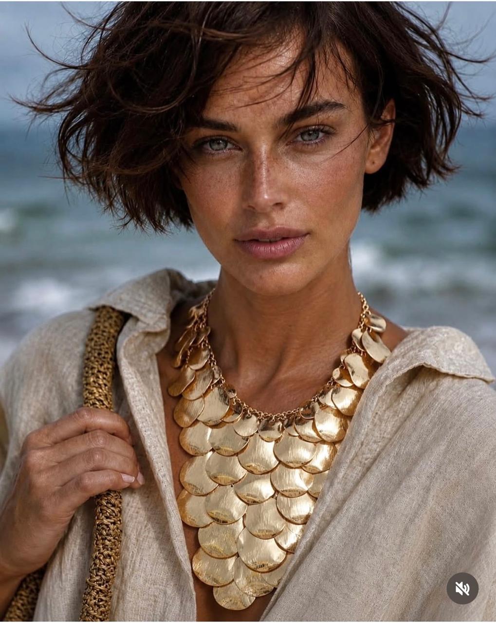 Colar escamas Dourado